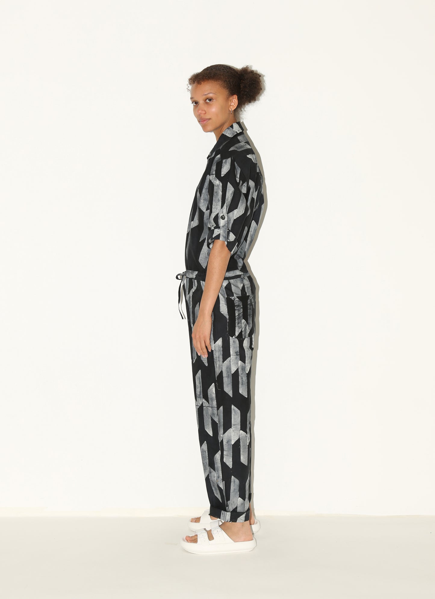 CARA Jumpsuit/ Black Chevron