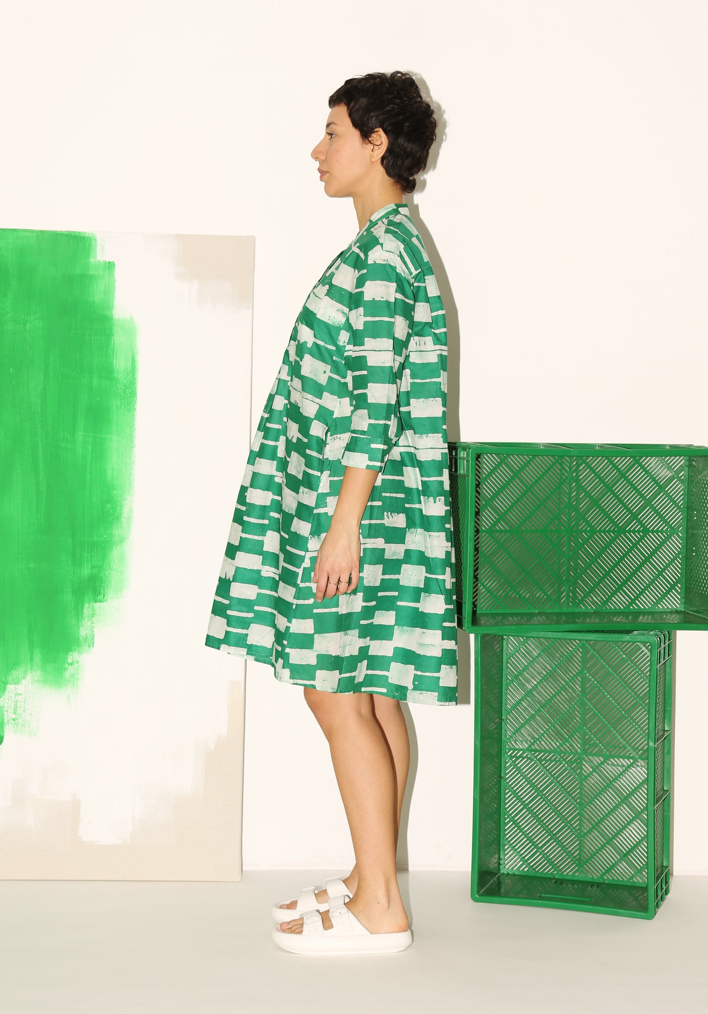 ZOLA Dress / Green Bricks