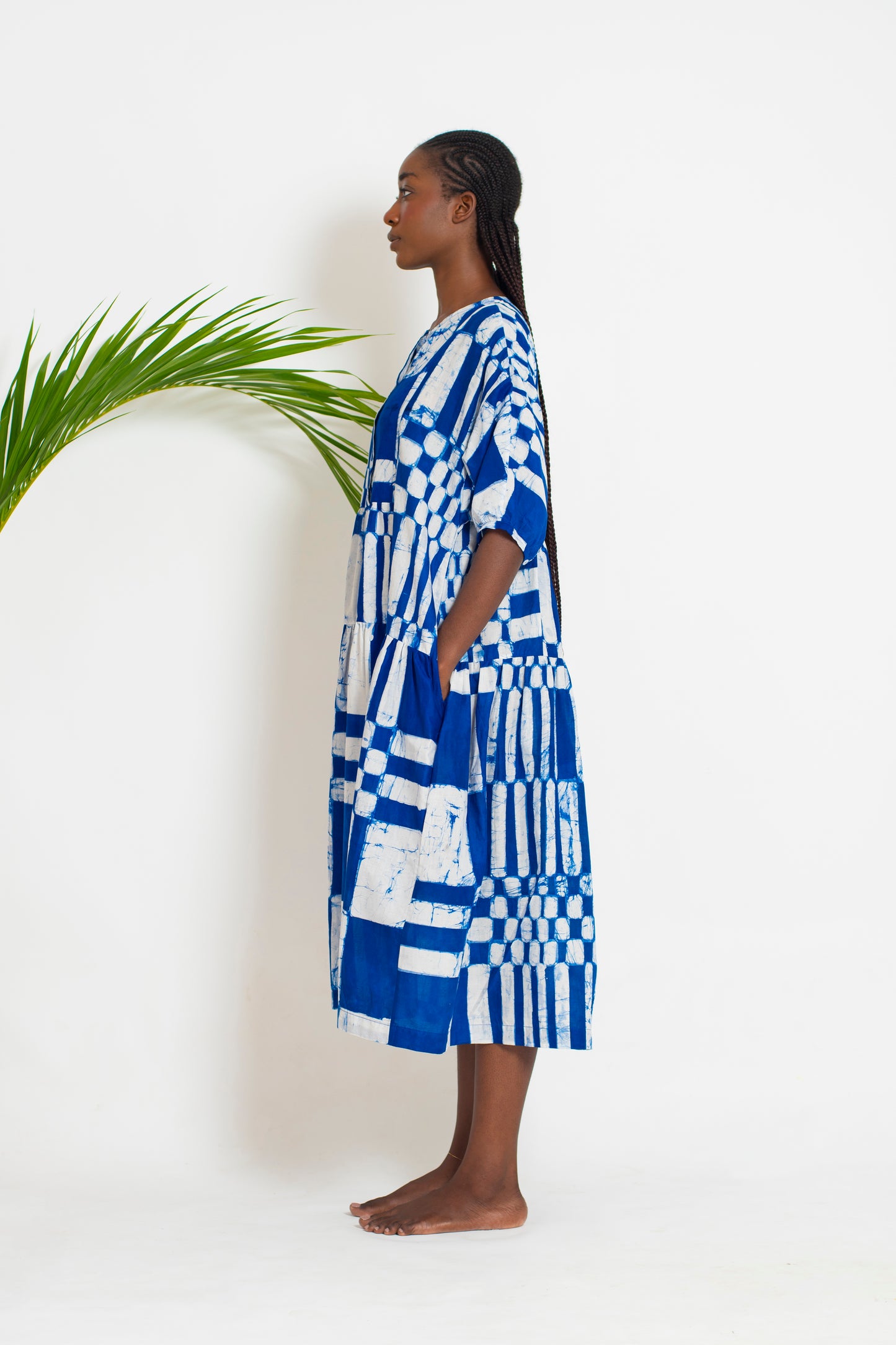 CHIMA Dress / Space Check Blue