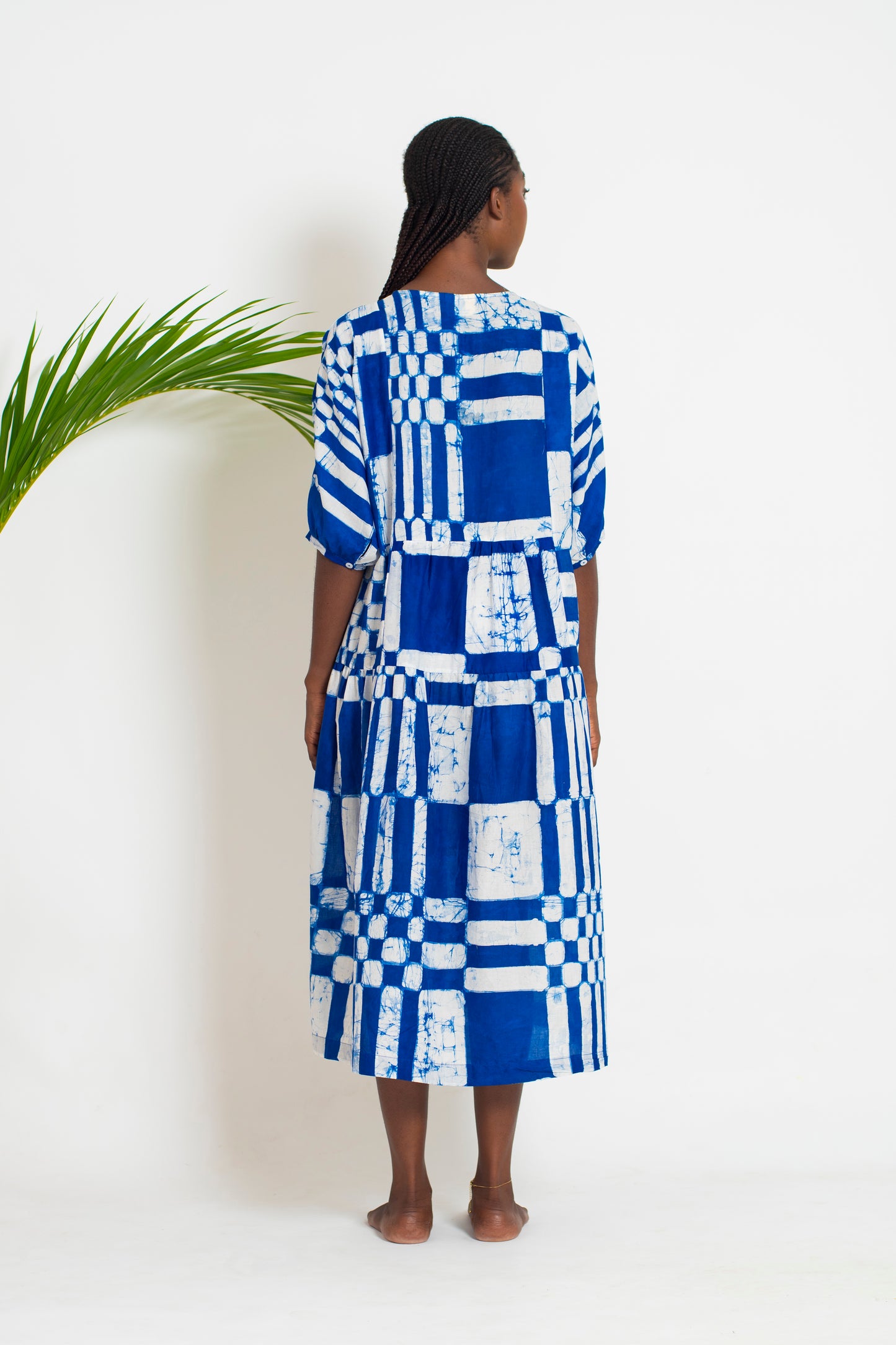 CHIMA Dress / Space Check Blue