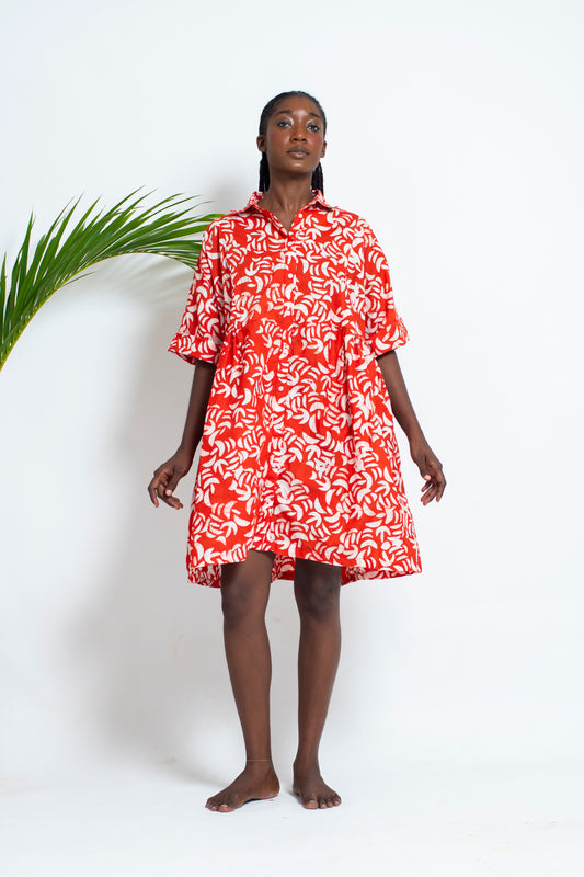 MARLI Dress / Red Leaves