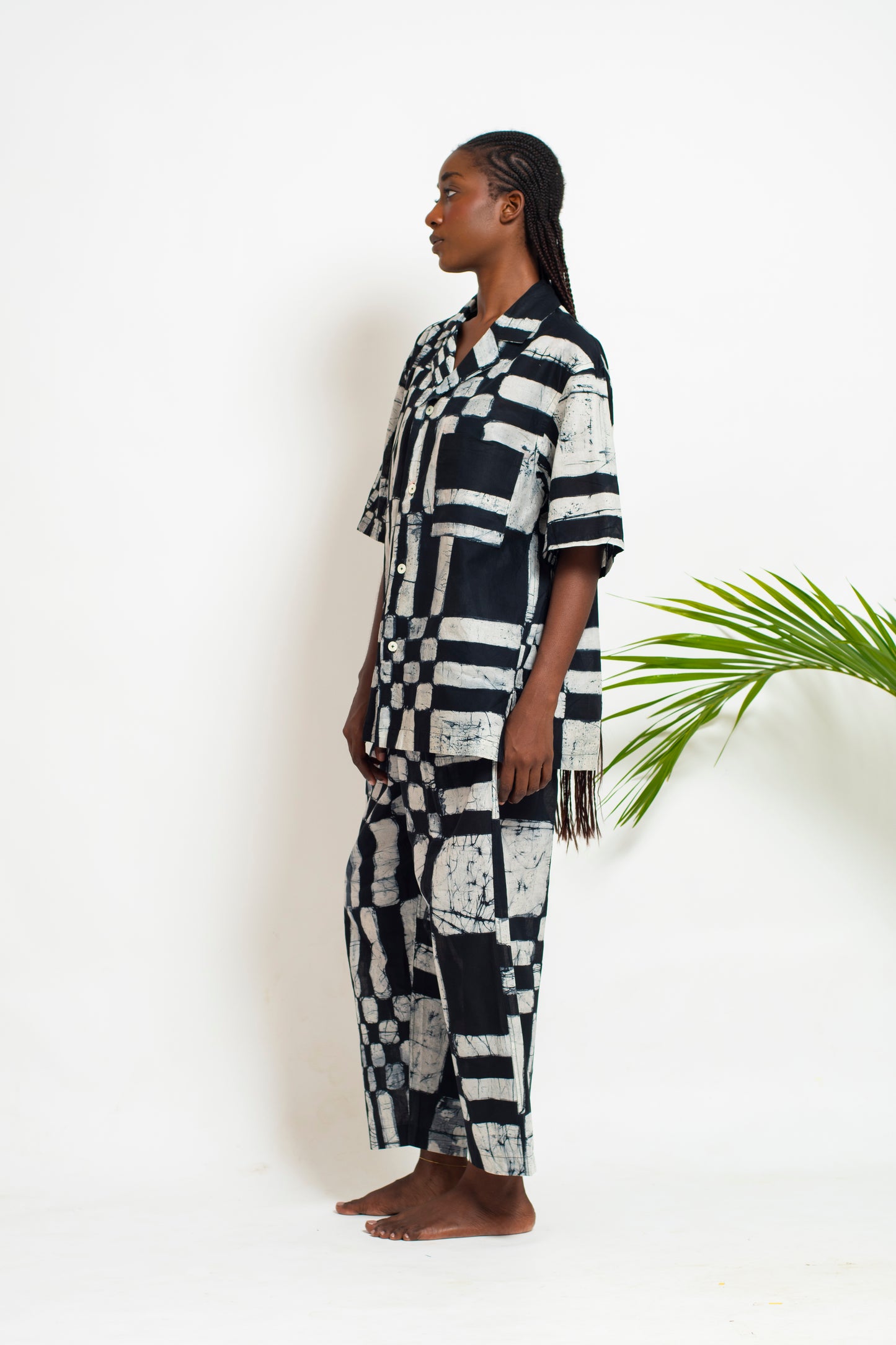 KHALIL Pants/ Space Check Black