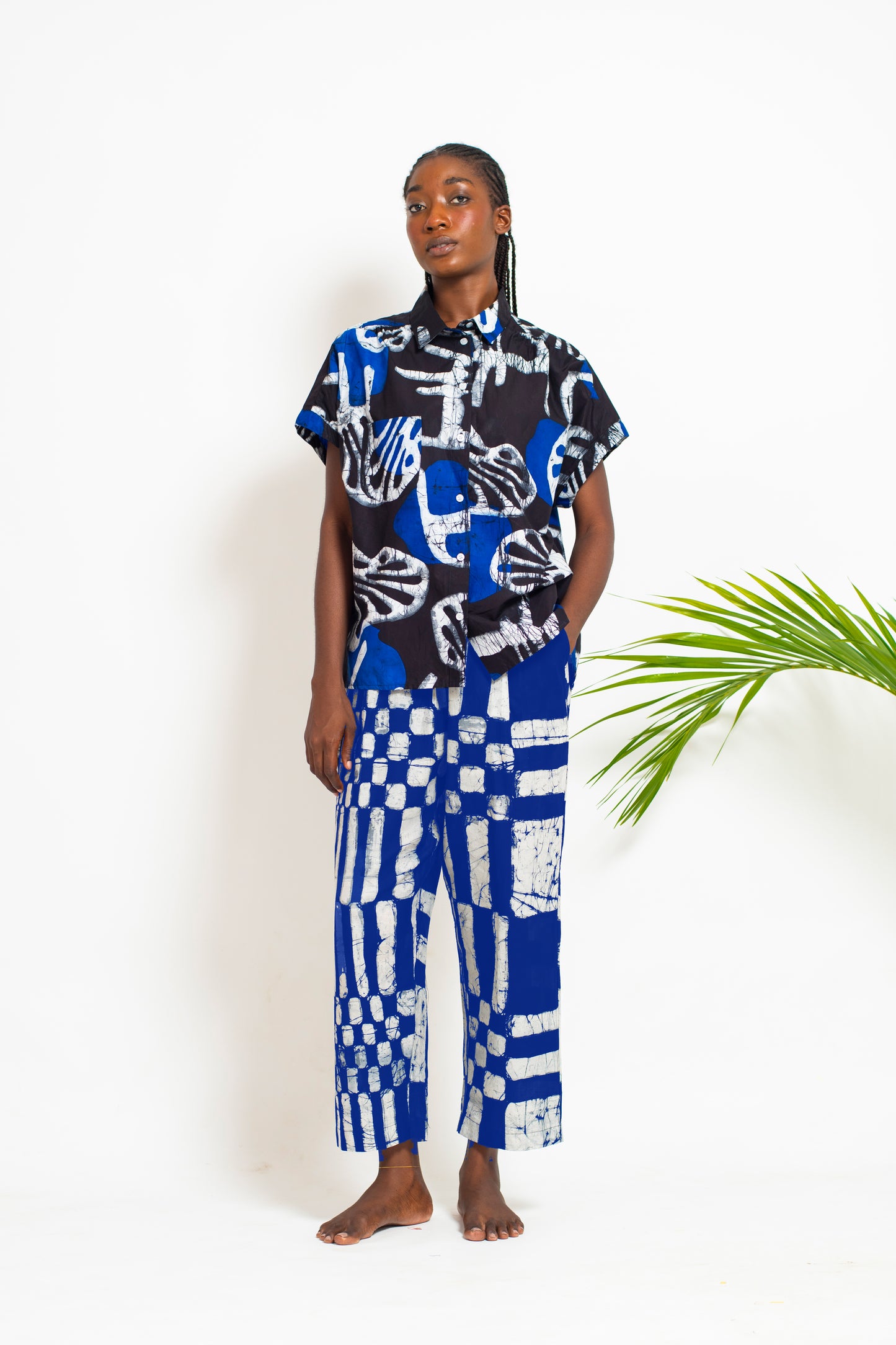 KHALIL Pants/ Space Check Blue