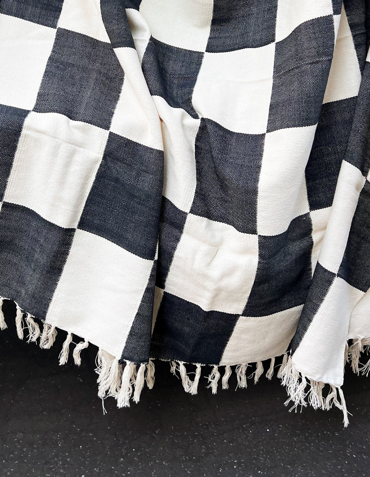 KORHOGO XL Blanket/ Black Checker