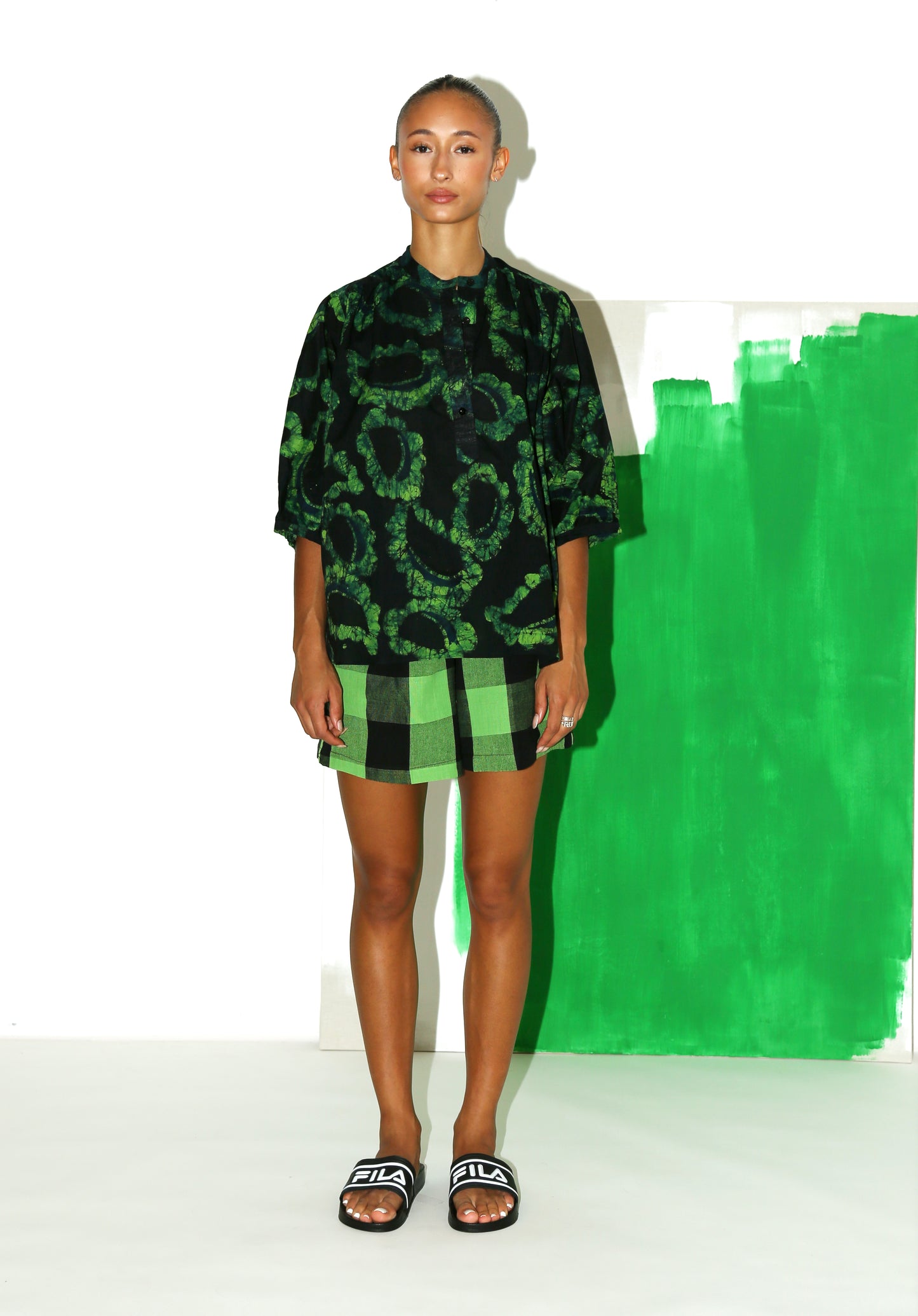 JESS Top / Green Paisley