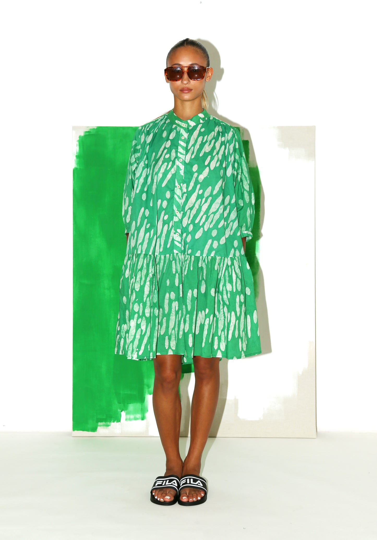 MAHA Dress / Green Shadows