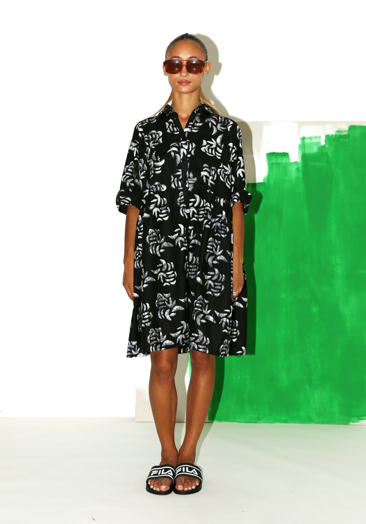 MARLI Dress / Black Leaves