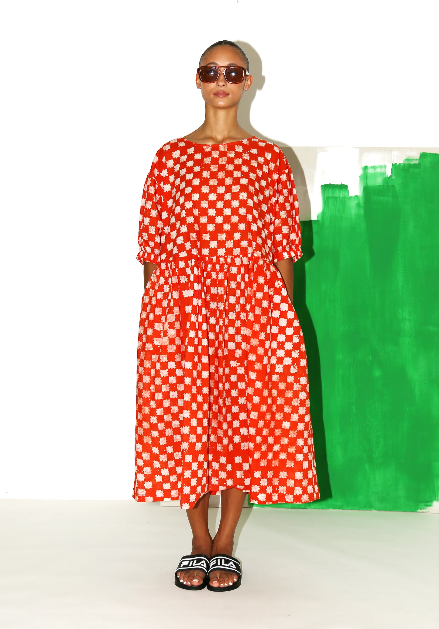 NOMA Dress/ Red Floral Check