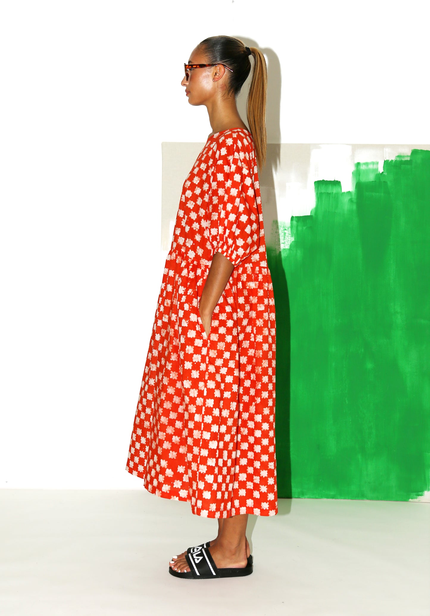 NOMA Dress/ Red Floral Check