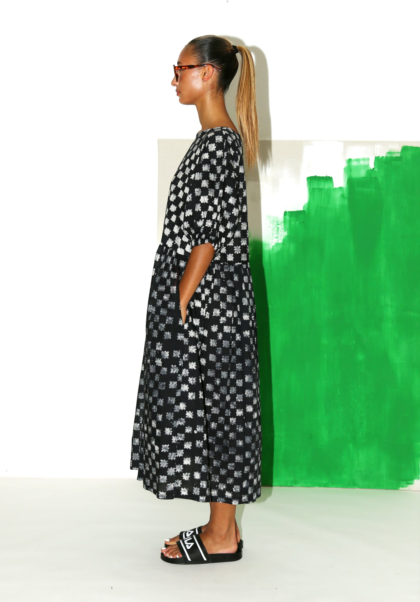 NOMA Dress/ Black Floral Check