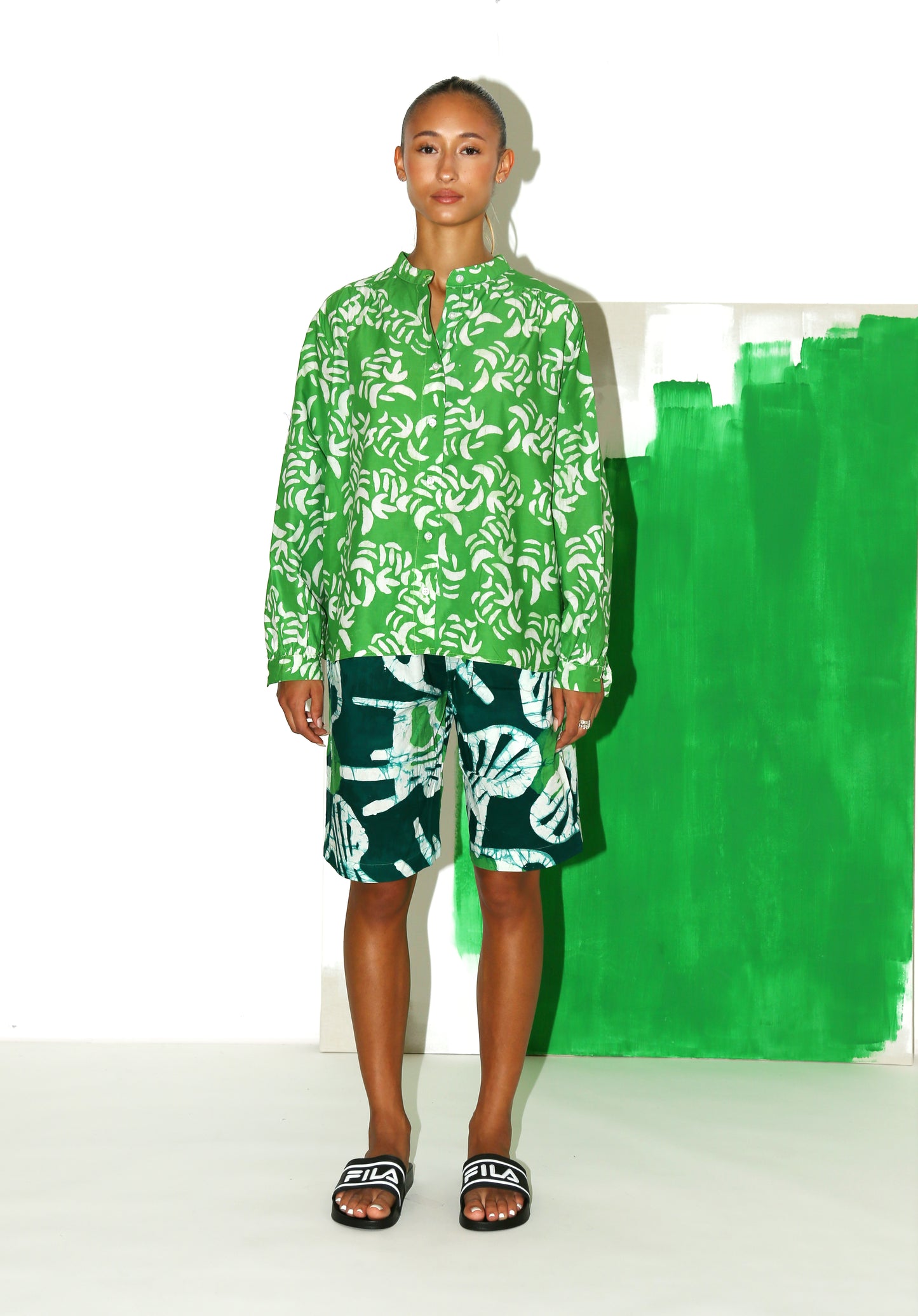 SHANI Top / Green Leaves