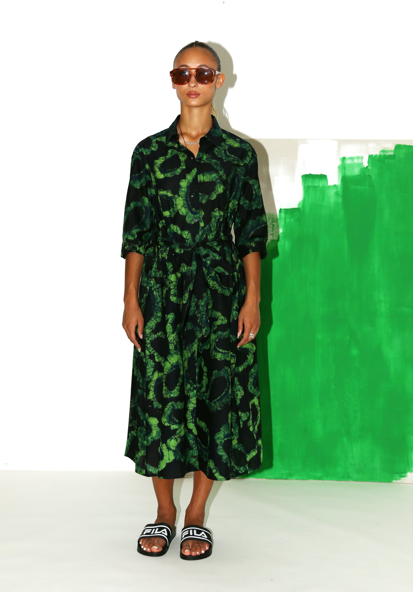 SEYDOU Dress/ Green Paisley