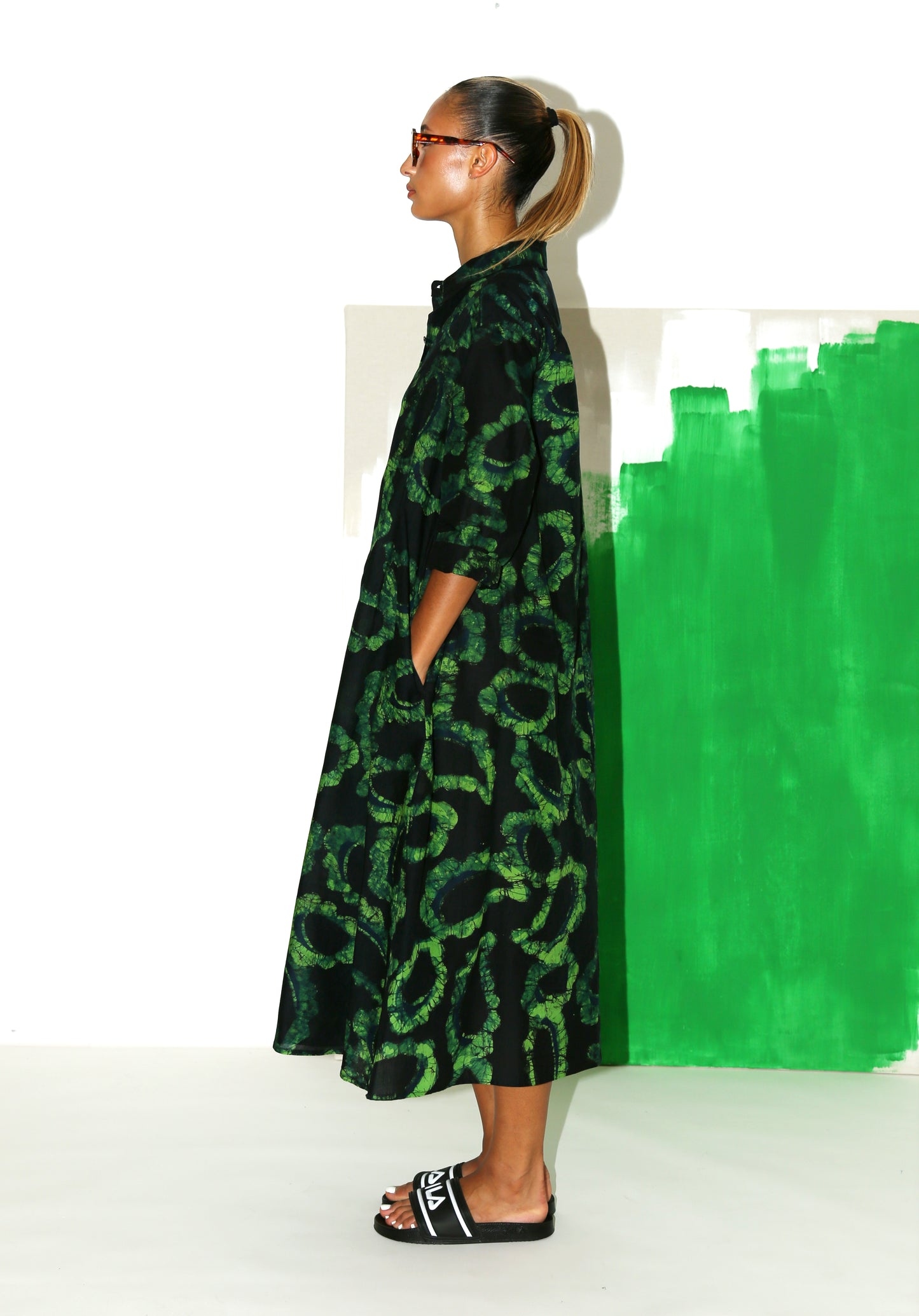 SEYDOU Dress/ Green Paisley