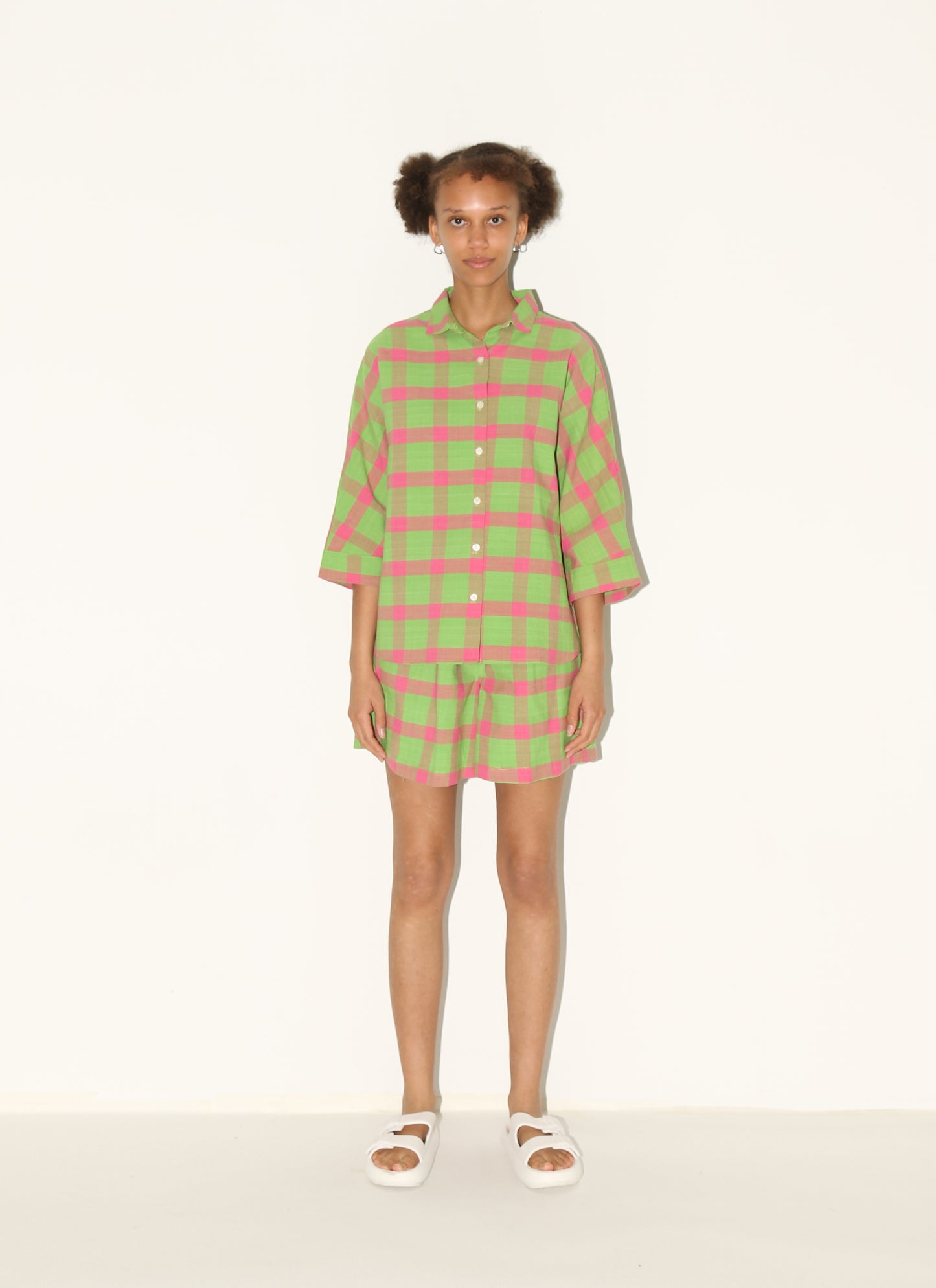 MAKEBA Shirt/ Green Check
