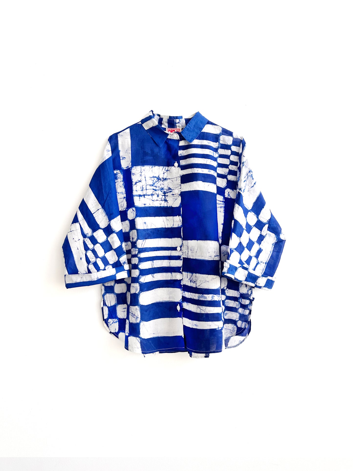 MAKEBA Shirt/ Blue Spacecheck
