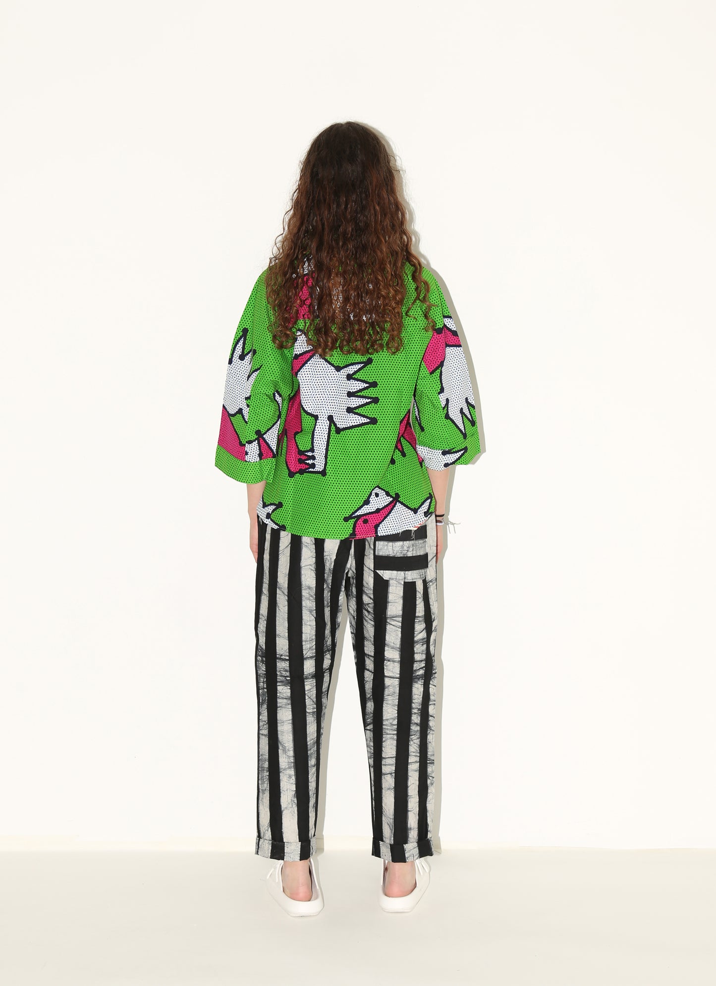 MAKEBA Shirt/ Green Birds