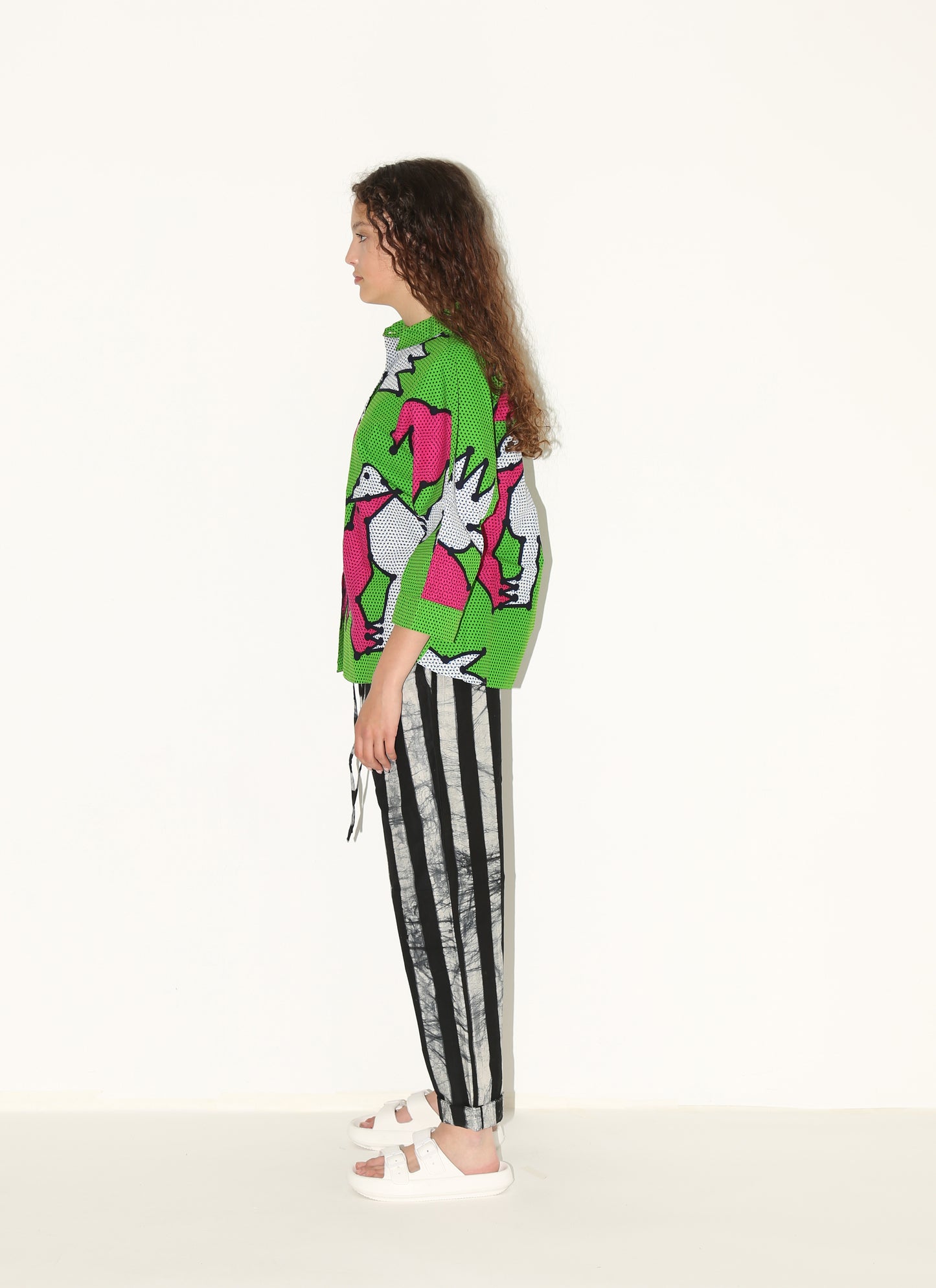 MAKEBA Shirt/ Green Birds