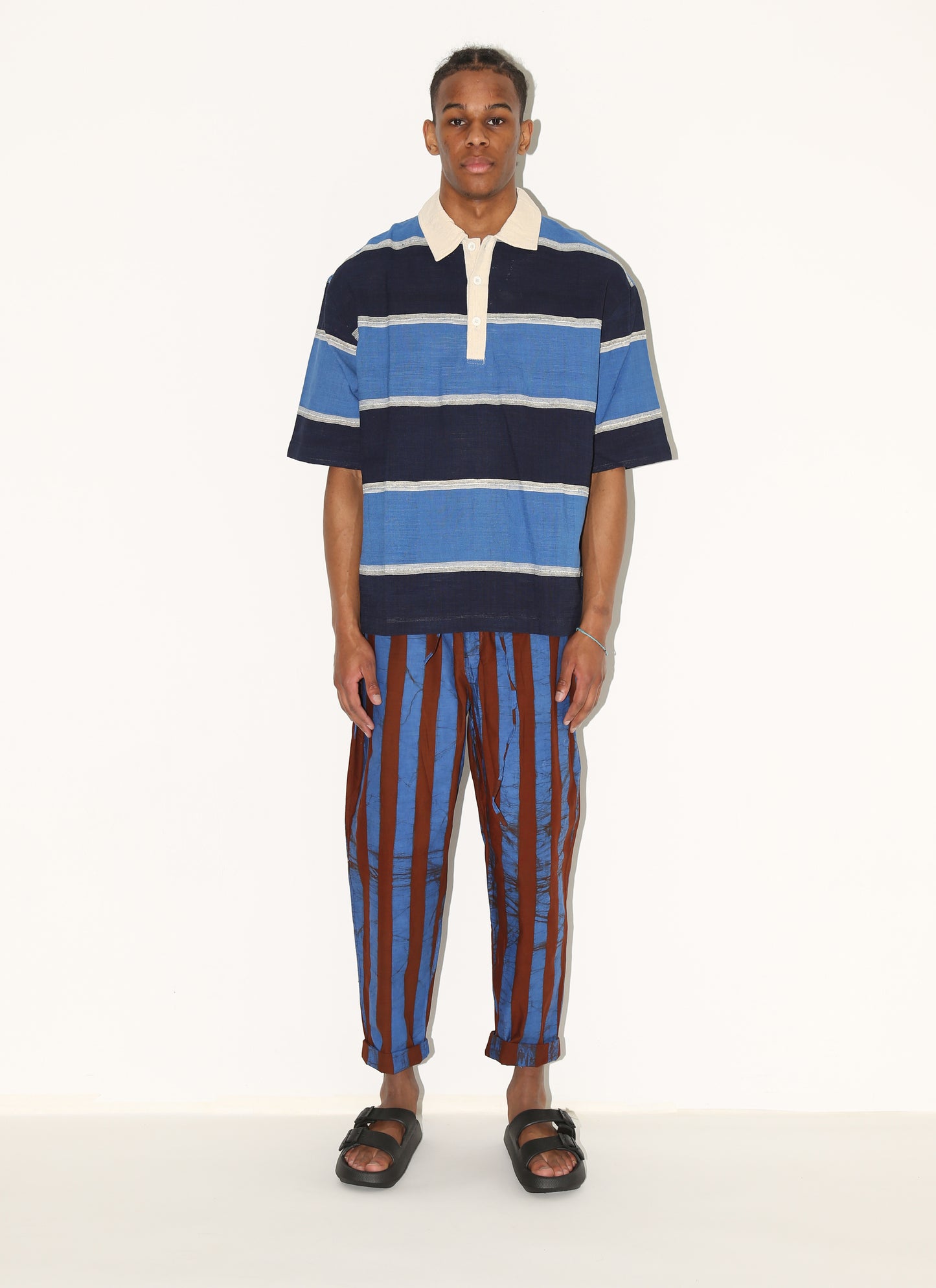 RAVI Rugby Shirt/  Blue Stripes