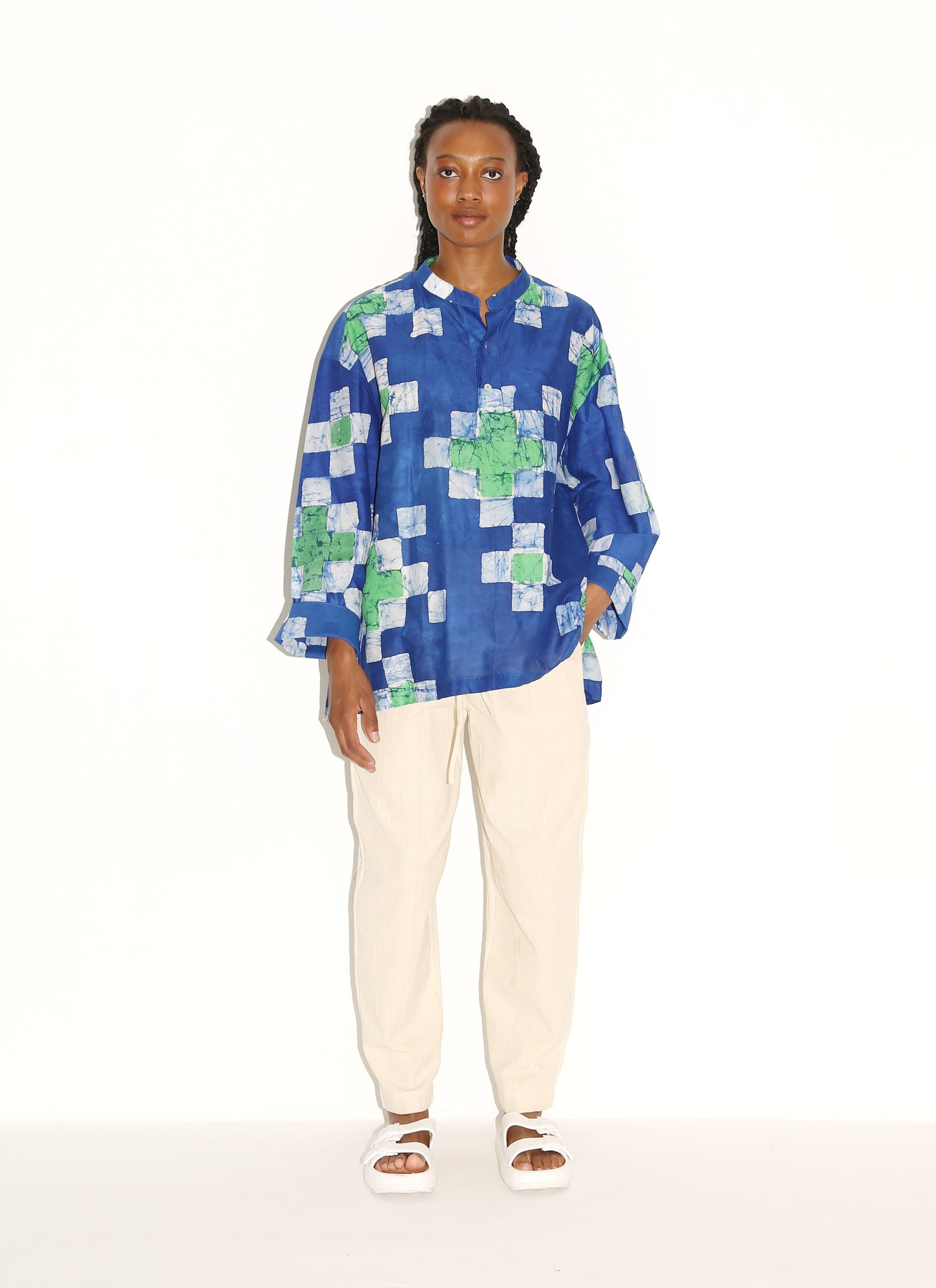 SAID Poet Shirt/ Blue Quilt