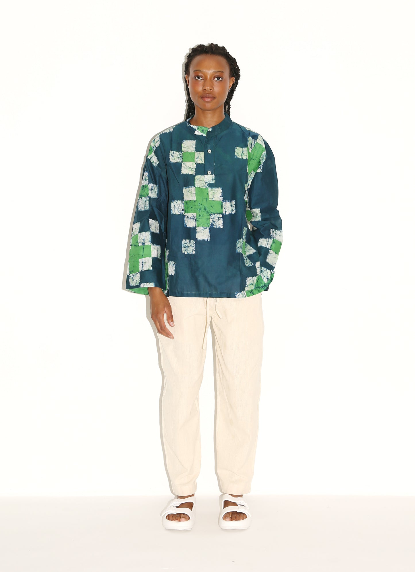 SAID Poet Shirt/ Blue Quilt