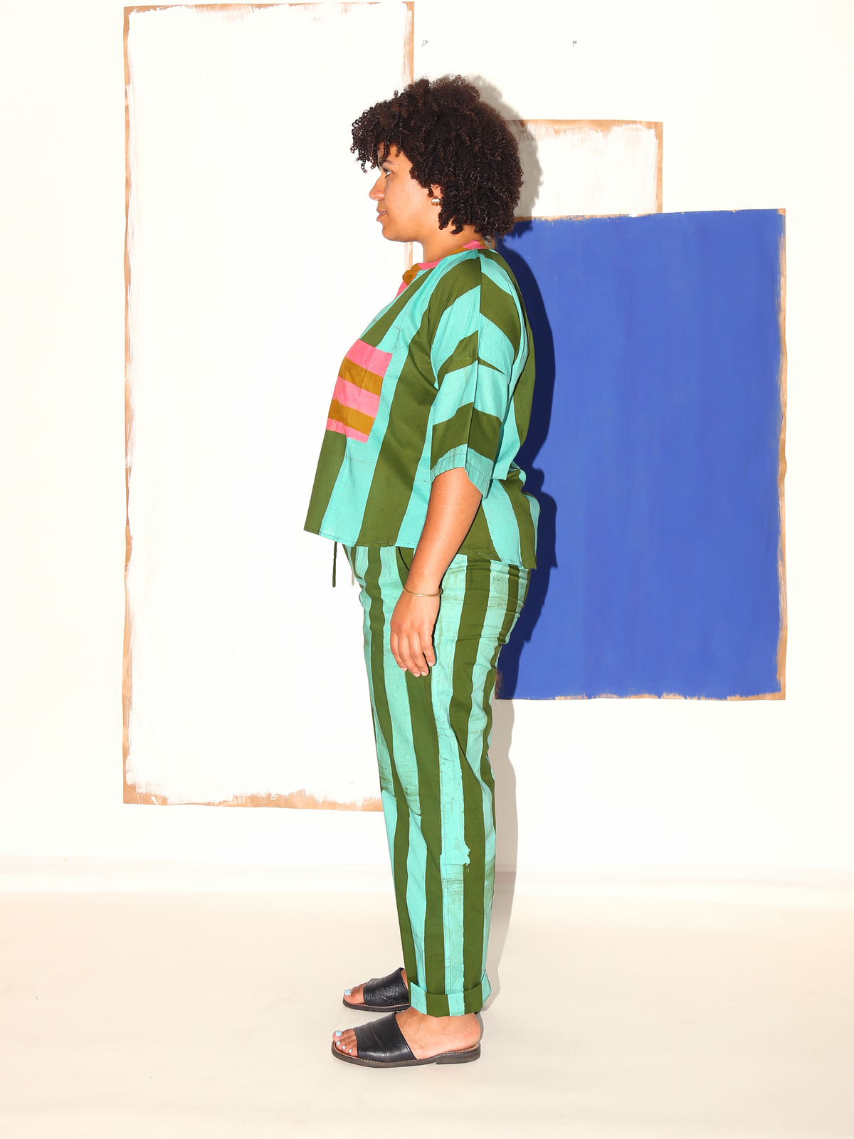 SORO Pants / Aqua Stripes