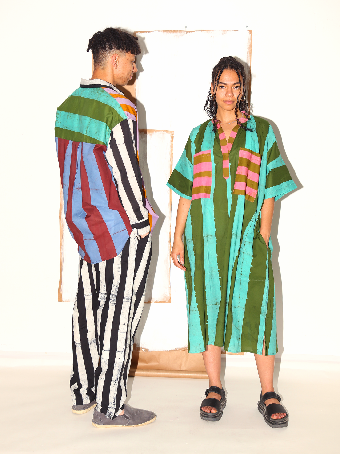 JUNO Dress / Aqua Stripes
