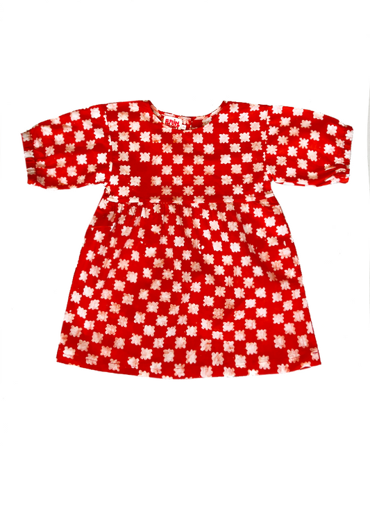 ELLA Dress / Red Floral Check