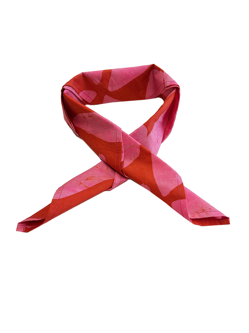 ZERO WASTE FOULARD/ Pink Plaza Sqaure