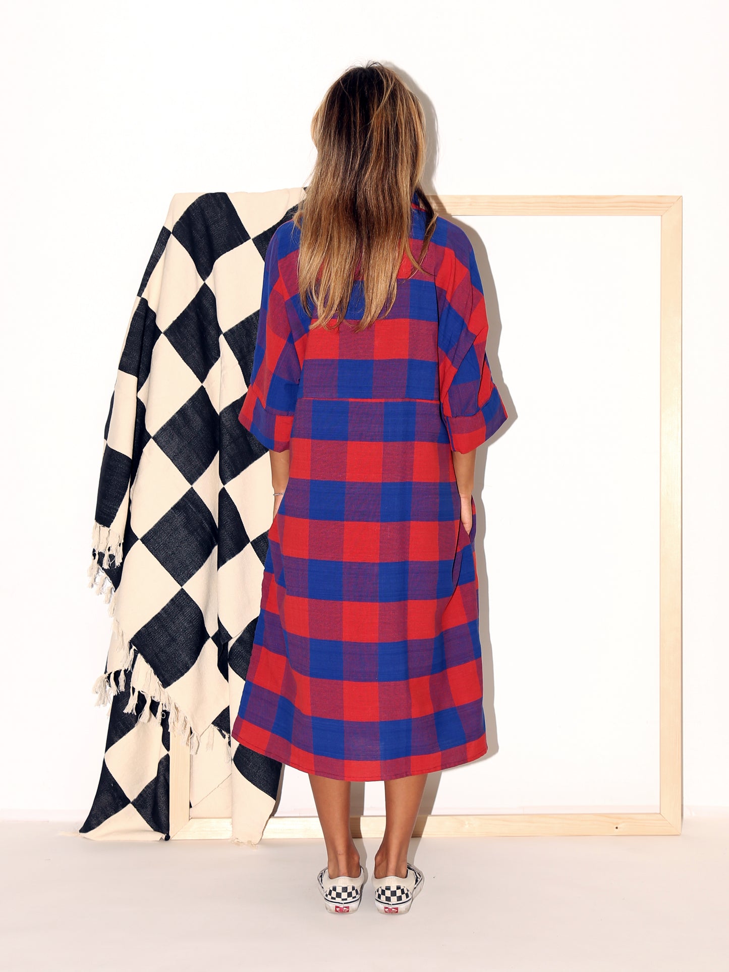 AMIRI Dress / Red Blue Check