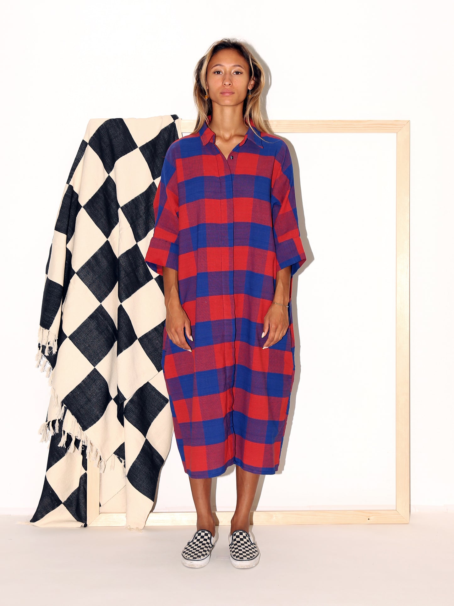AMIRI Dress / Red Blue Check