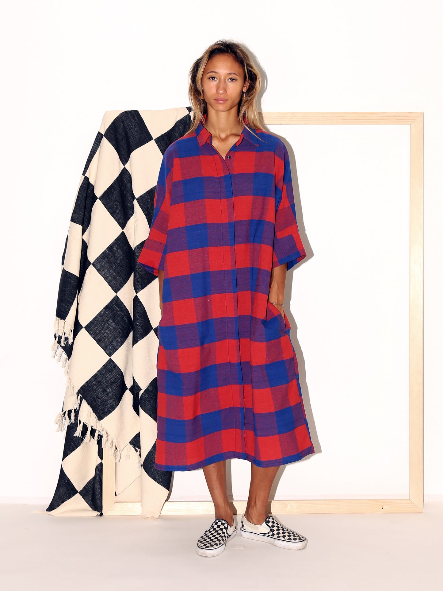 AMIRI Dress / Red Blue Check