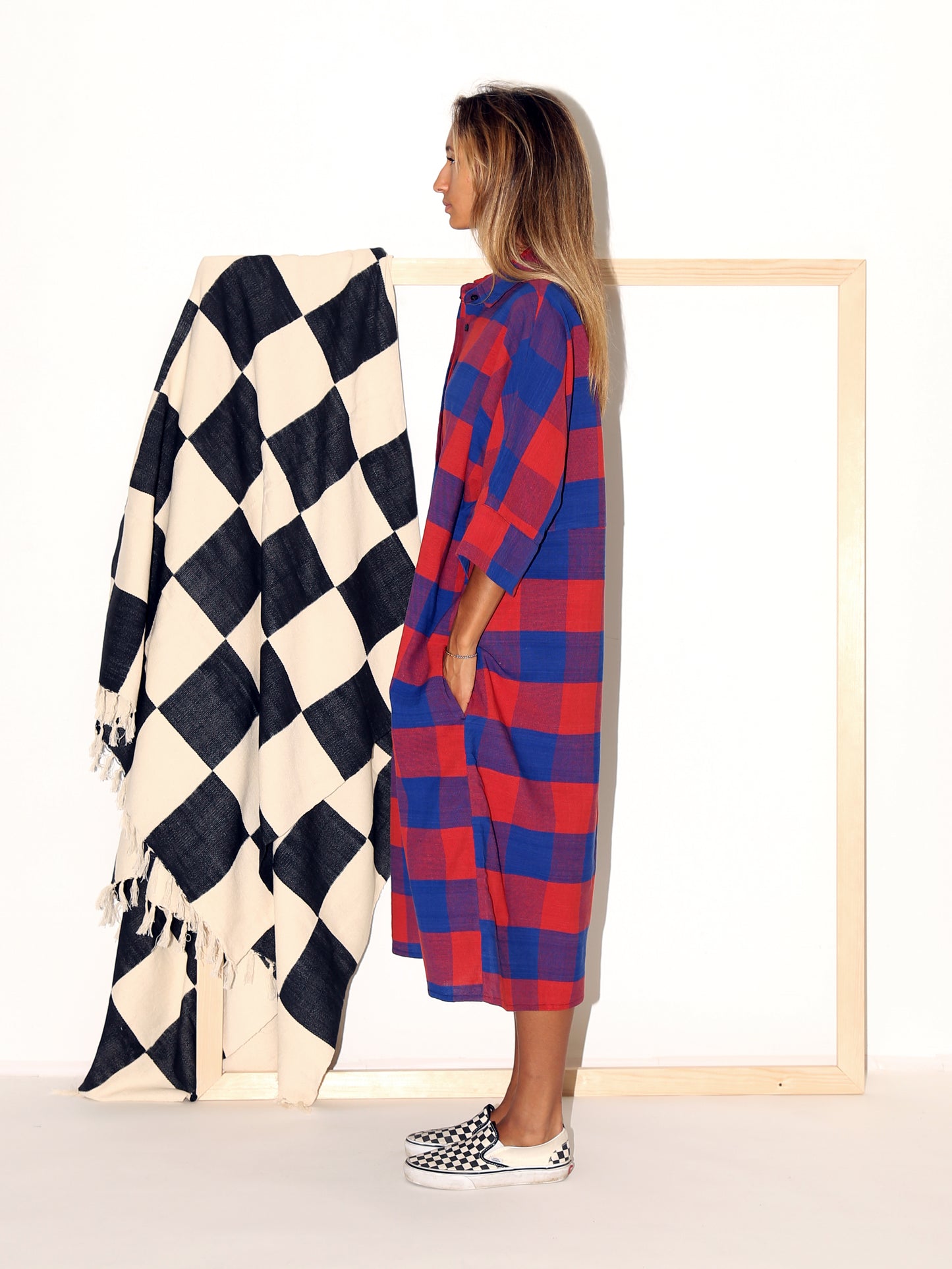AMIRI Dress / Red Blue Check