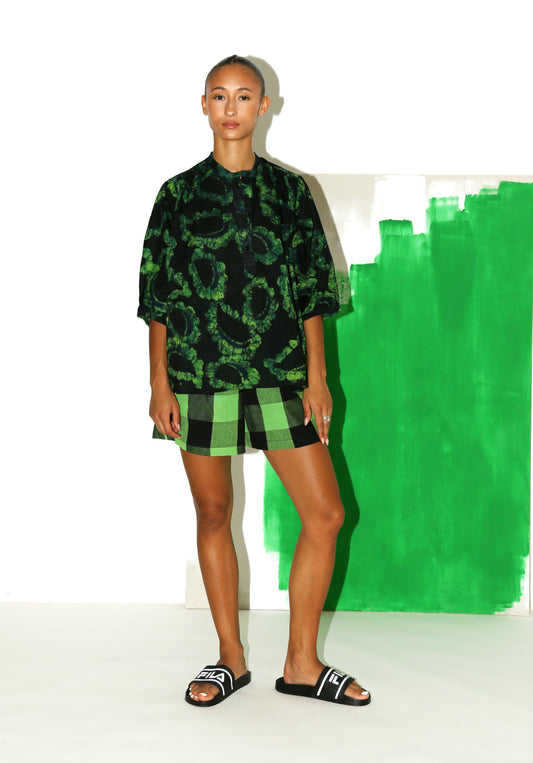 JESS Top / Green Paisley