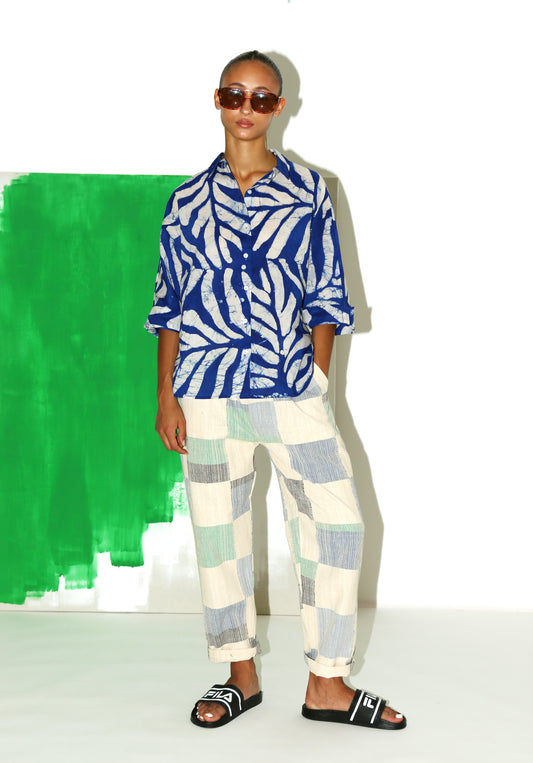 MAKEBA Shirt/ Palmiers Bleu