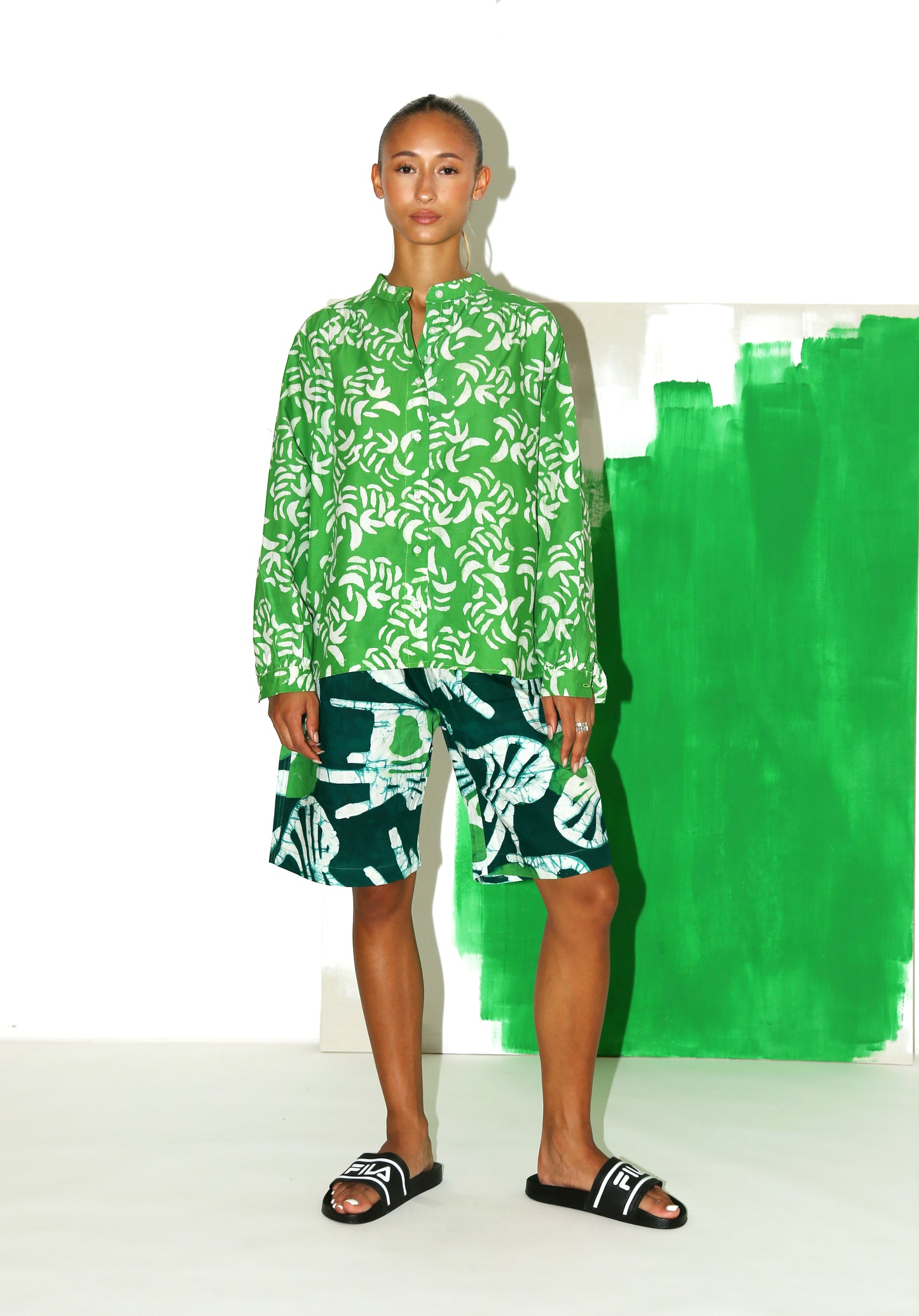 SHANI Top / Green Leaves