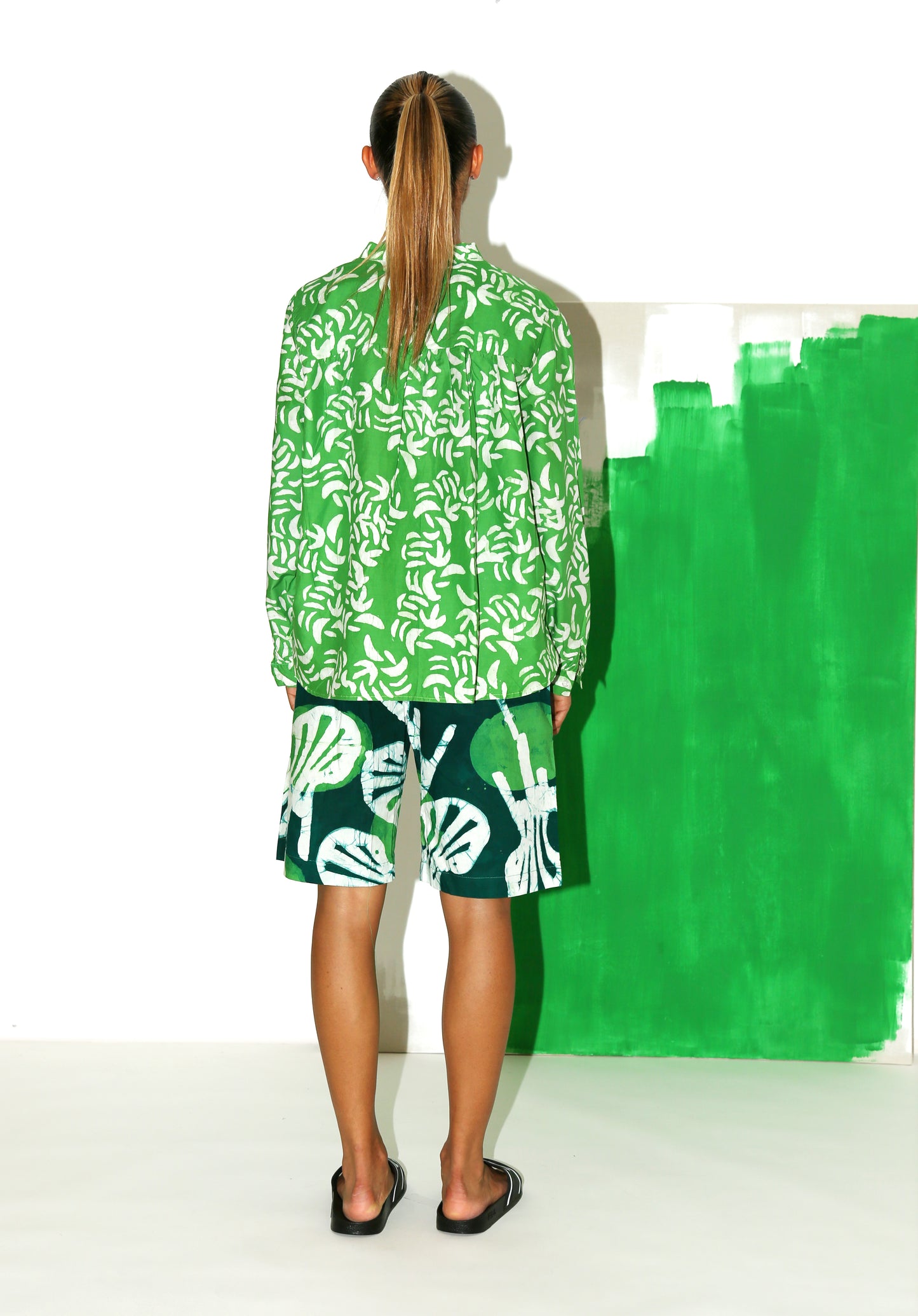 SHANI Top / Green Leaves