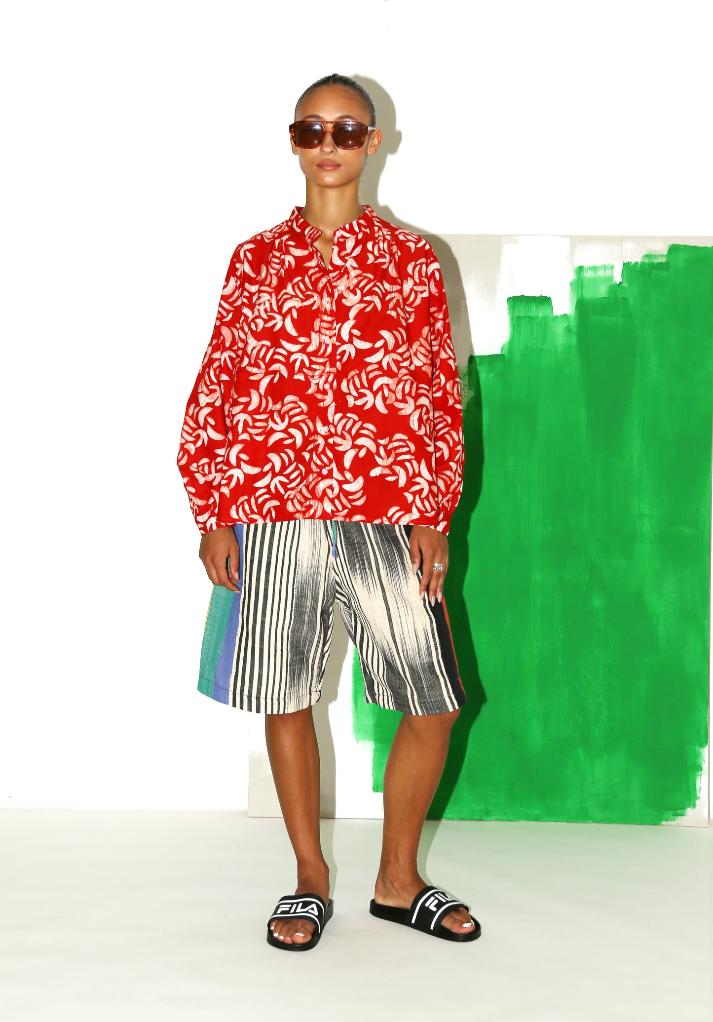 SHANI Top / Red Leaves