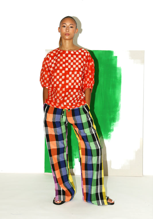 TESHI Pants/ Rainbow Check