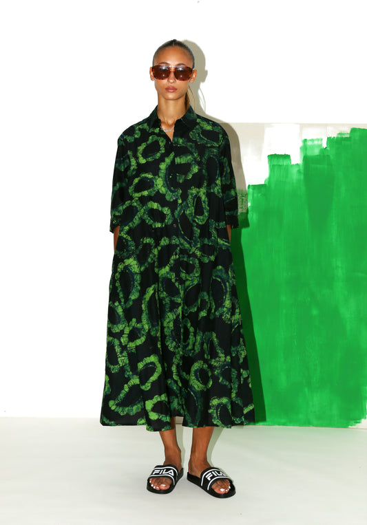 SEYDOU Dress/ Green Paisley