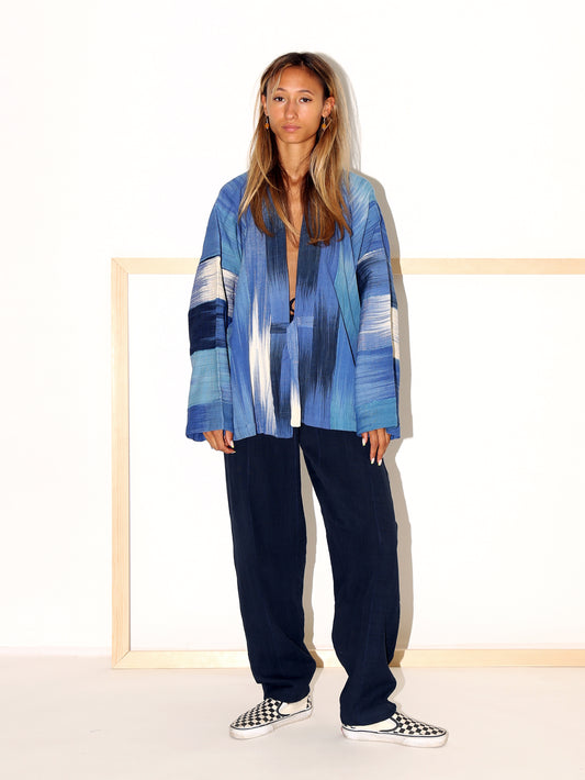 TONI Kimono Jacket/ Blue Ikat