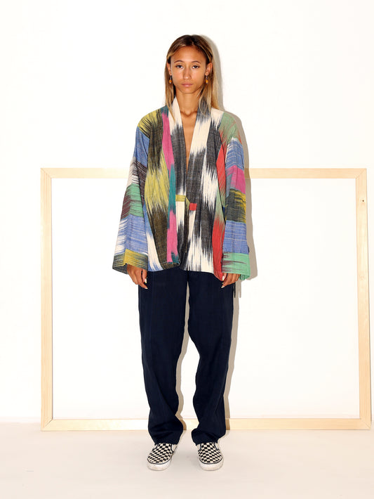 TONI Kimono Jacket/ Dark Rainbow Ikat