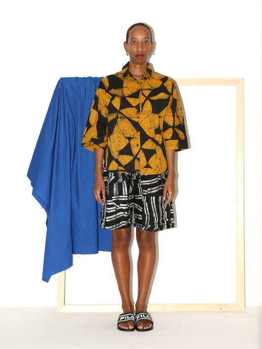 MAKEBA Shirt / Yellow Plaza
