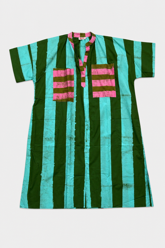 JUNO Dress / Aqua Stripes