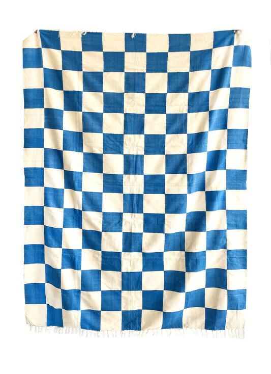 KORHOGO Medium Blanket/ Blue Checker