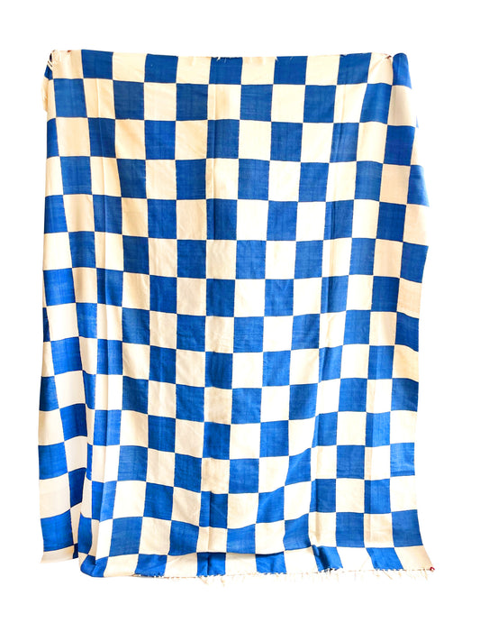 KORHOGO XL Blanket/ Blue Checker
