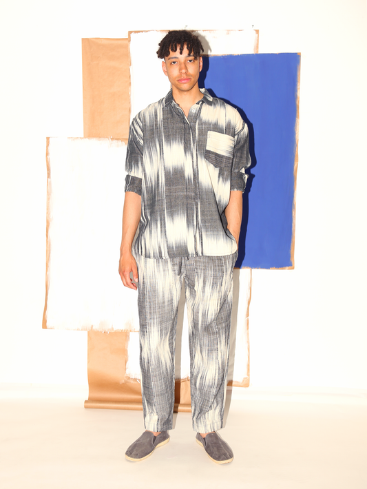 TAMALA Shirt/ Black White Ikat