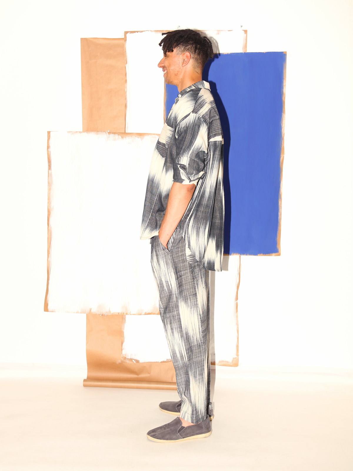 TAMALA Shirt/ Black White Ikat