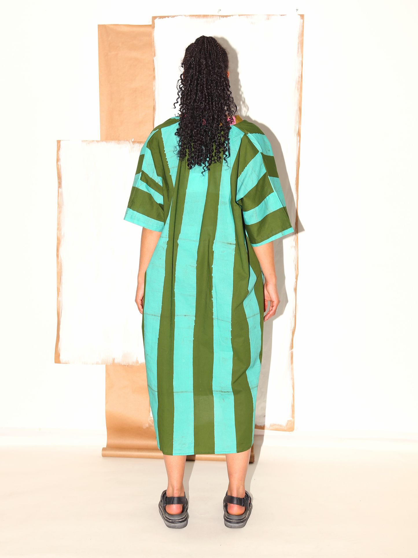 JUNO Dress / Aqua Stripes