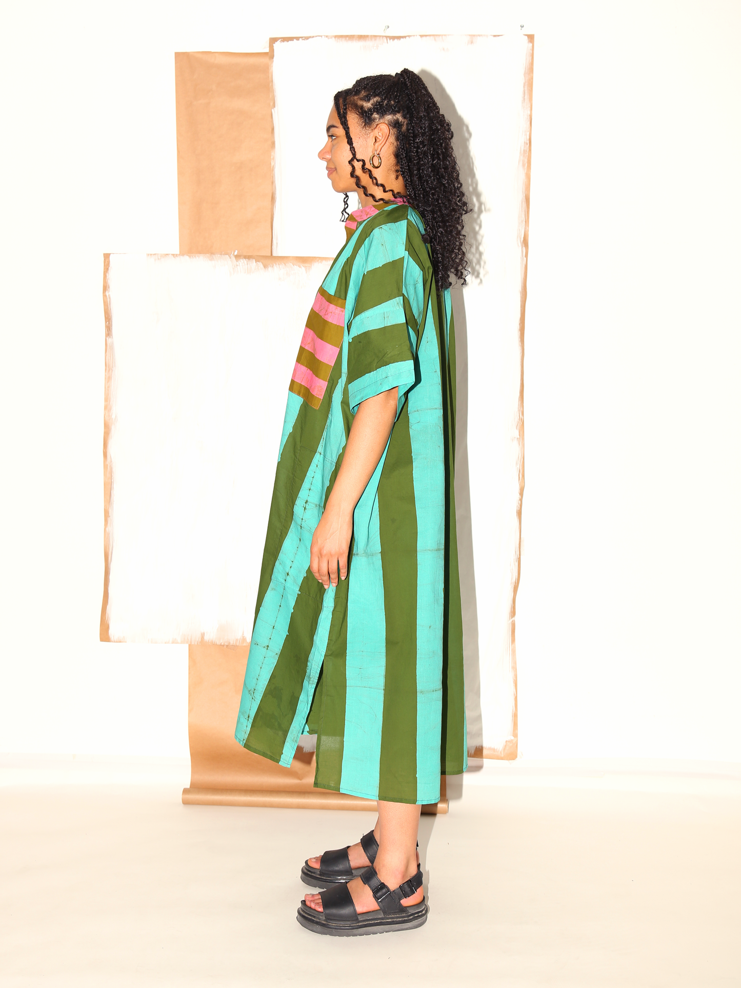 JUNO Dress / Aqua Stripes