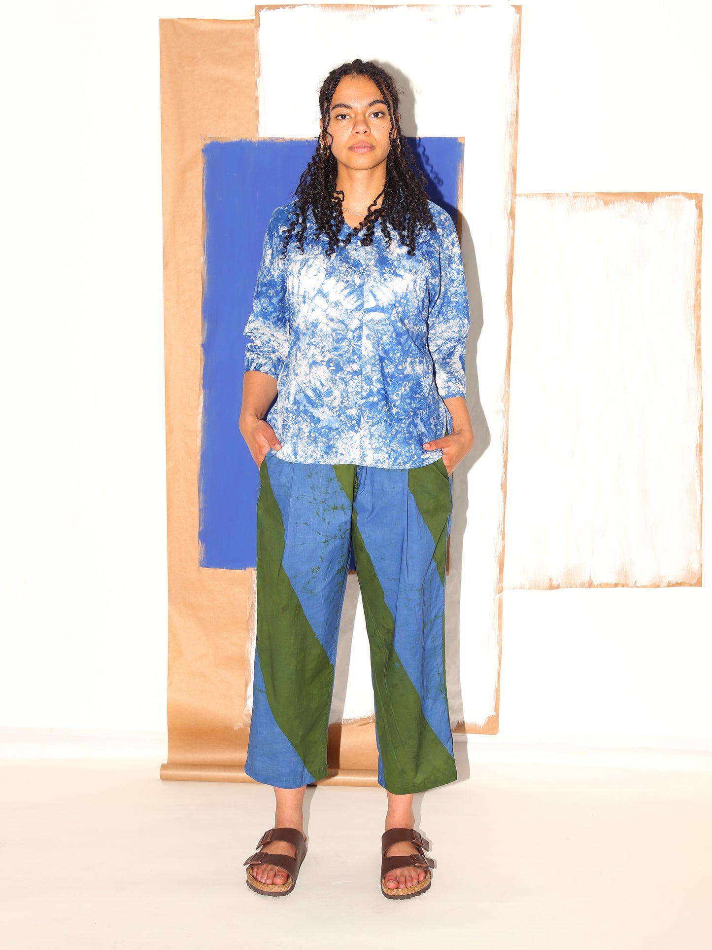 MAKEBA Shirt / Blue Salad